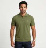 The Iconic Mesh Polo Ralph Lauren Manga Corta para Hombre Verde Olivo