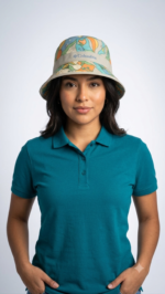 Columbia Sombrero Piluso Bucket Hat Reversible para Mujer Estampado Multicolor y Celeste Pastel