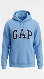 Polera GAP Azul Claro con Capucha y Logo Clásico Azul Marino - Imagen 2