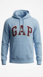 Polera GAP Azul Claro con Capucha y Logo Clásico Vino - Imagen 2