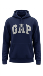 Polera GAP Azul Marino con Capucha y Logo Clásico Gris - Imagen 2