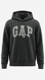 Polera GAP Kids Gris Carbón con Capucha y Gráfico de Osito para Niño - Imagen 2