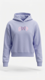 Polera GAP Kids Lila Pastel para Niña con Capucha y Gráfico de Mariposa - Imagen 2