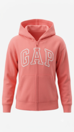 Polera GAP Kids Rosa Salmón para Niña con Cremallera y Capucha - Imagen 2