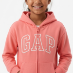 Polera GAP Kids Rosa Salmón para Niña con Cremallera y Capucha