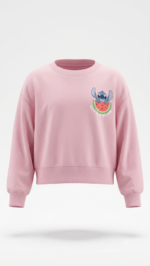 Polera GAP Niña – Rosa Pastel con Cuello Redondo y Gráfico Disney Stitch Sandía - Imagen 2