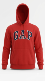 Polera GAP Roja con Capucha y Logo Clásico Azul Marino - Imagen 2