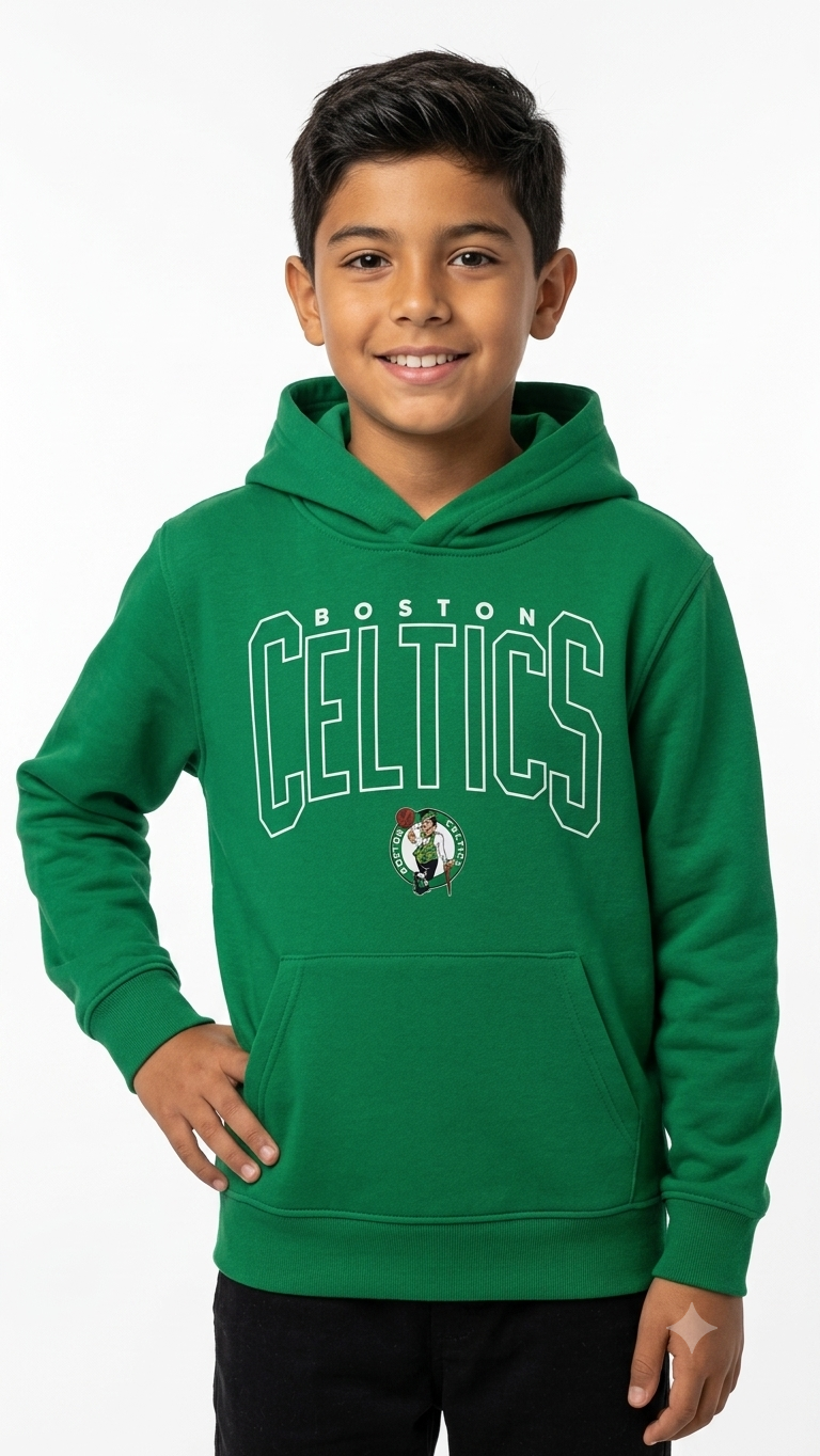 sudadera-nba-boston-celtics-verde-capucha Polera GAP Kids NBA Boston Celtics con Capucha – Verde Trébol - Imagen 1