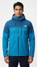 The North Face Casaca Cortaviento con Capucha para Hombre Azul Marino y Turquesa