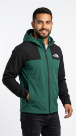 The North Face Casaca Cortaviento con Capucha para Hombre Verde Olivo y Negro - Imagen 2