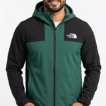 The North Face Casaca Cortaviento con Capucha para Hombre Verde Olivo y Negro