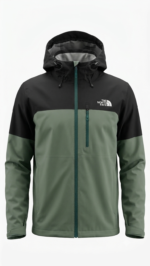 The North Face Casaca Cortaviento con Capucha para Hombre Verde Olivo y Negro - Imagen 2