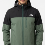 The North Face Casaca Cortaviento con Capucha para Hombre Verde Olivo y Negro