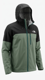The North Face Casaca Cortaviento con Capucha para Hombre Verde Olivo y Negro - Imagen 3