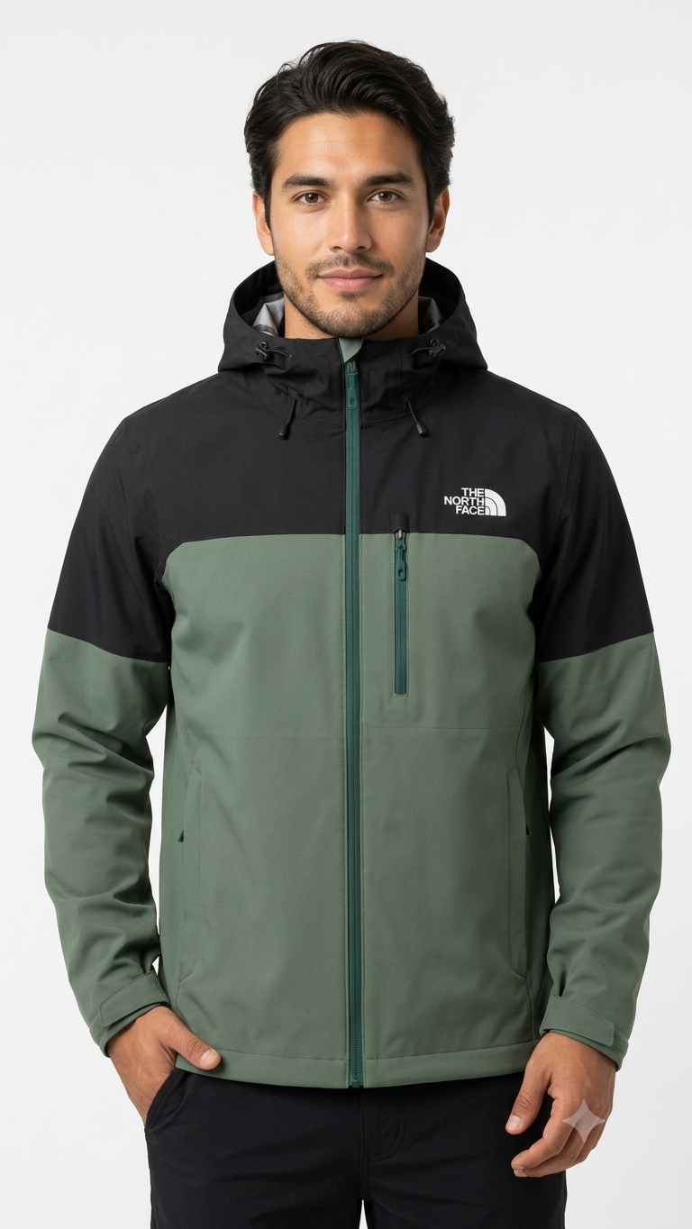 the-north-face-casaca-cortaviento-hombre-verde-olivo-negro The North Face Casaca Cortaviento con Capucha para Hombre Verde Olivo y Negro - Imagen 1