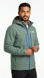 The North Face Casaca Outdoor con Capucha y Bolsillos Verticales para Hombre Verde Menta - Imagen 2