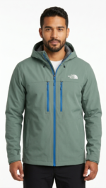 The North Face Casaca Outdoor con Capucha y Bolsillos Verticales para Hombre Verde Menta
