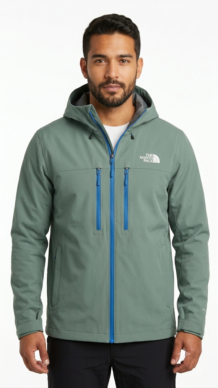 the-north-face-casaca-outdoor-hombre-verde-menta-azul The North Face Casaca Outdoor con Capucha y Bolsillos Verticales para Hombre Verde Menta - Imagen 1