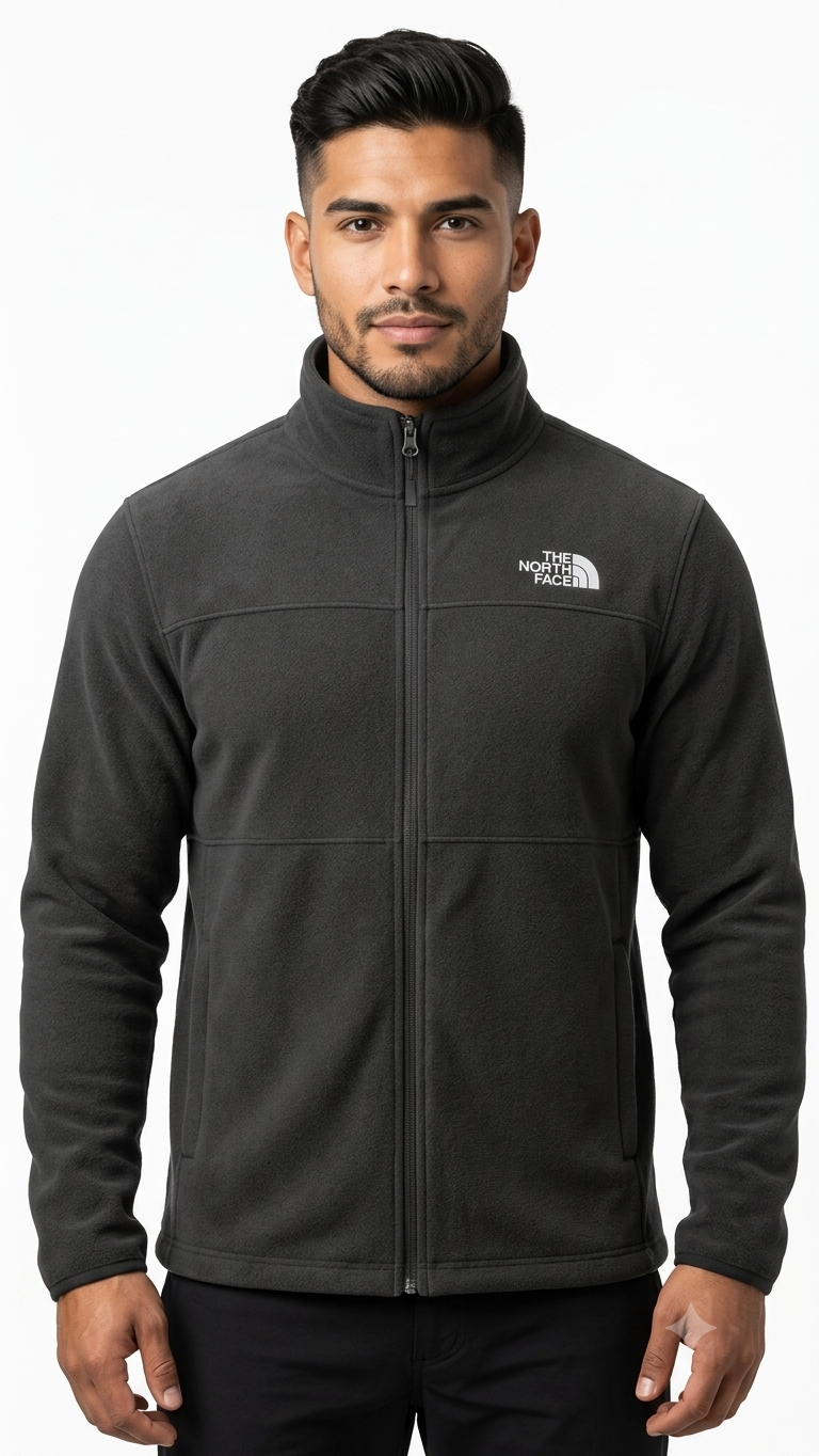 the-north-face-casaca-polar-hombre-gris-oscuro The North Face Casaca Polar con Cierre Completo para Hombre Gris Oscuro - Imagen 1