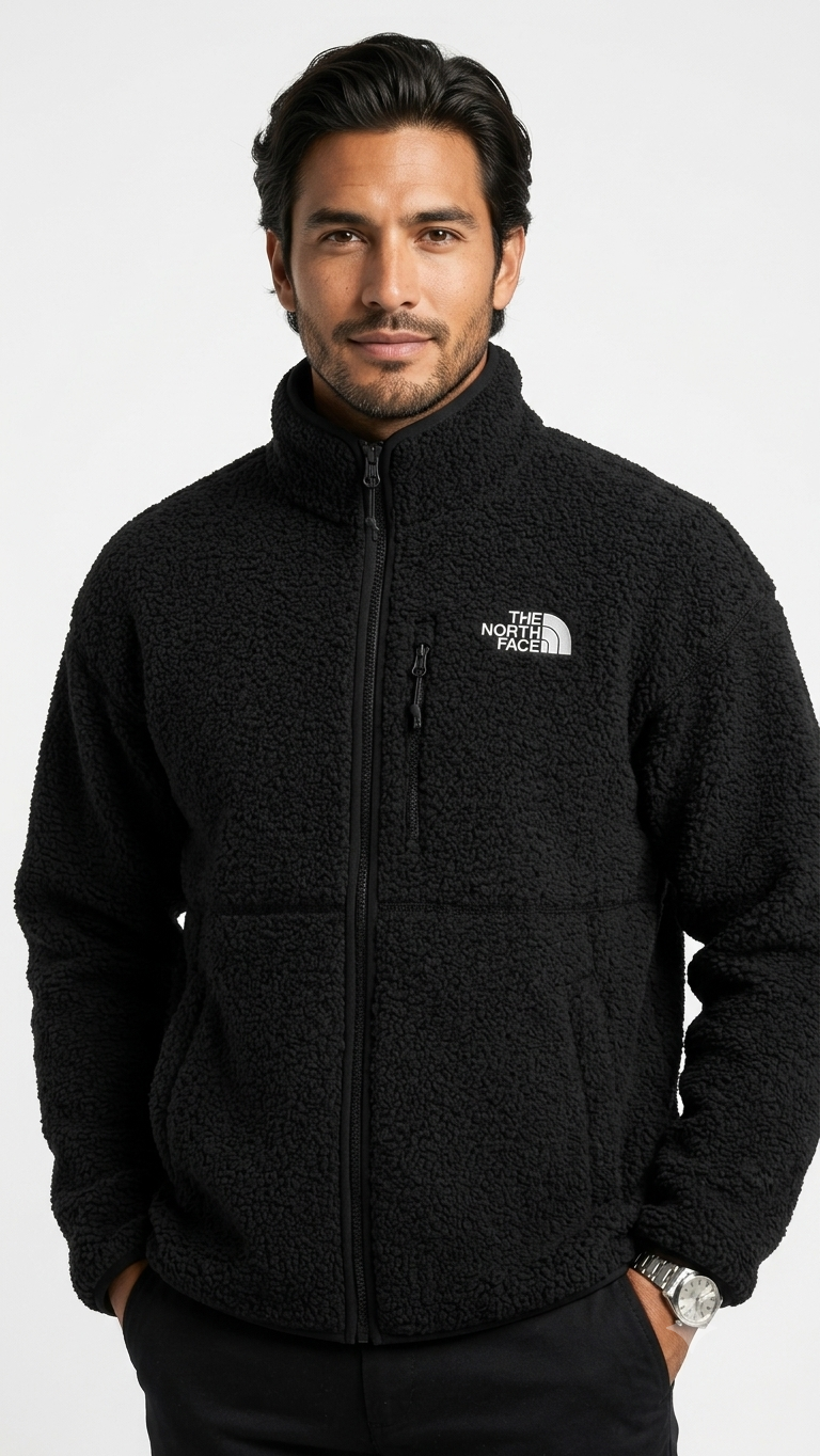 the-north-face-casaca-polar-sherpa-negra The North Face Casaca Polar Sherpa Cierre Completo Negra - Imagen 1