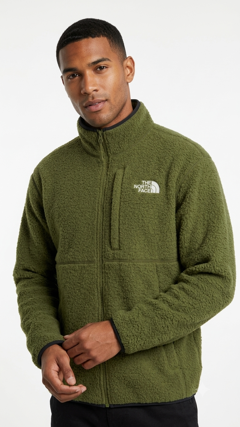 the-north-face-casaca-polar-sherpa-verde-olivo The North Face Casaca Polar Sherpa Cierre Completo Verde Olivo - Imagen 1