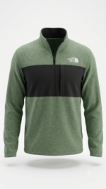 The North Face Polerón Polar de Medio Cierre y Bloque de Color para Hombre Verde Melange - Imagen 2