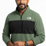 The North Face Polerón Polar de Medio Cierre y Bloque de Color para Hombre Verde Melange