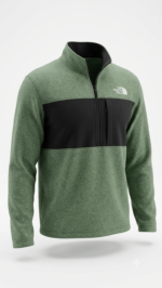 The North Face Polerón Polar de Medio Cierre y Bloque de Color para Hombre Verde Melange - Imagen 3