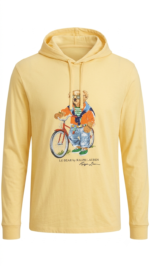 Polo Ralph Lauren Polera con Capucha Polo Bear en Bicicleta para Hombre Amarillo Pastel - Imagen 3